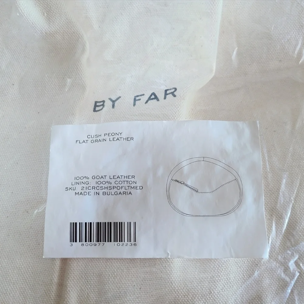 BY FAR Cush Flat Grain Leather Bag, Pink, NWT